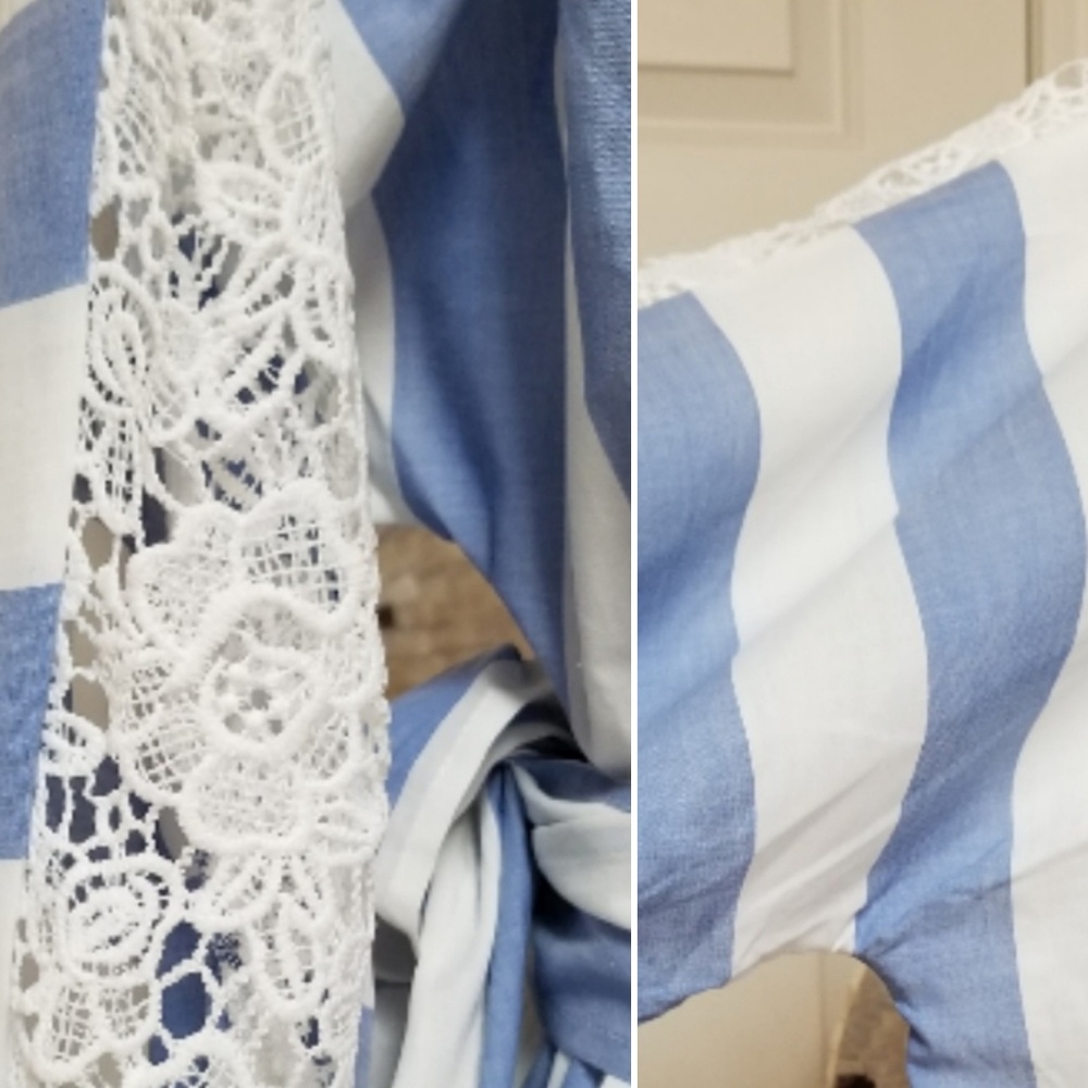 🆕️⬇️Romeo & Juliet Couture Stripe Lace Wrap Blouse - Picture 5 of 8